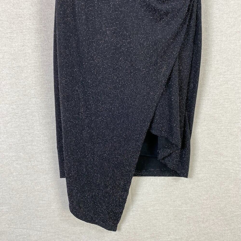 Almost Famous Womens Sparkle Mini Dress Size S Asymmetric Ruched Swiftie Hoco - Picture 5 of 13